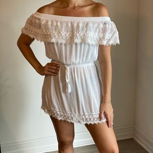 White Off Shoulder Dress size Large
